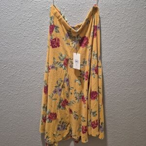 Laura Ashley Yellow Floral Midi Skirt